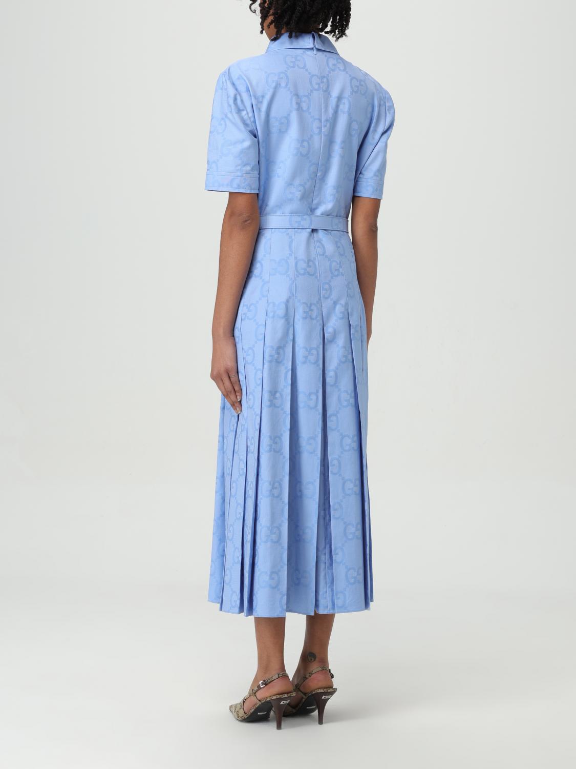 gucci dress blue Gucci Denim dress with GG pattern | Women's