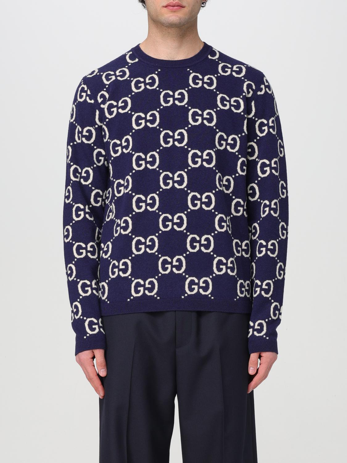 GUCCI PULLOVER: Pullover herren Gucci, Blau - Img 1