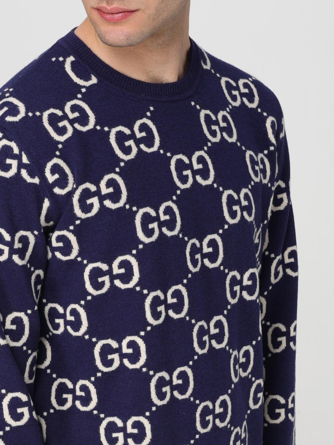 GUCCI PULLOVER: Pullover herren Gucci, Blau - Img 5