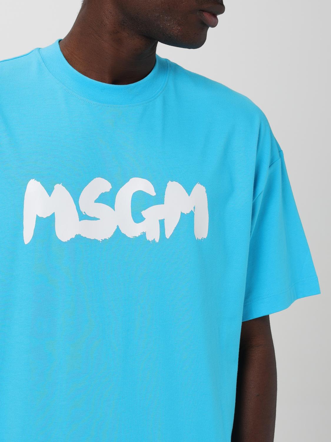 MSGM T-SHIRT: T-shirt men MSGM, Turquoise - Img 3