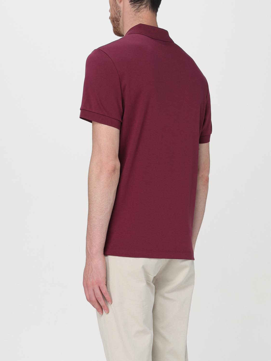 LACOSTE POLO: Polo Lacoste de piqué de algodón con logo, Color Vino - Img 2