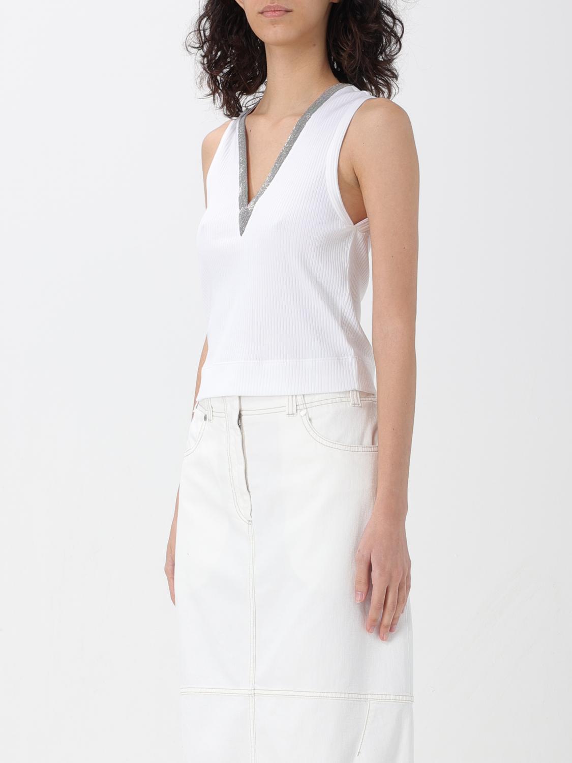 Brunello Cucinelli Top woman - White | ML171SR702 | GIGLIO.COM