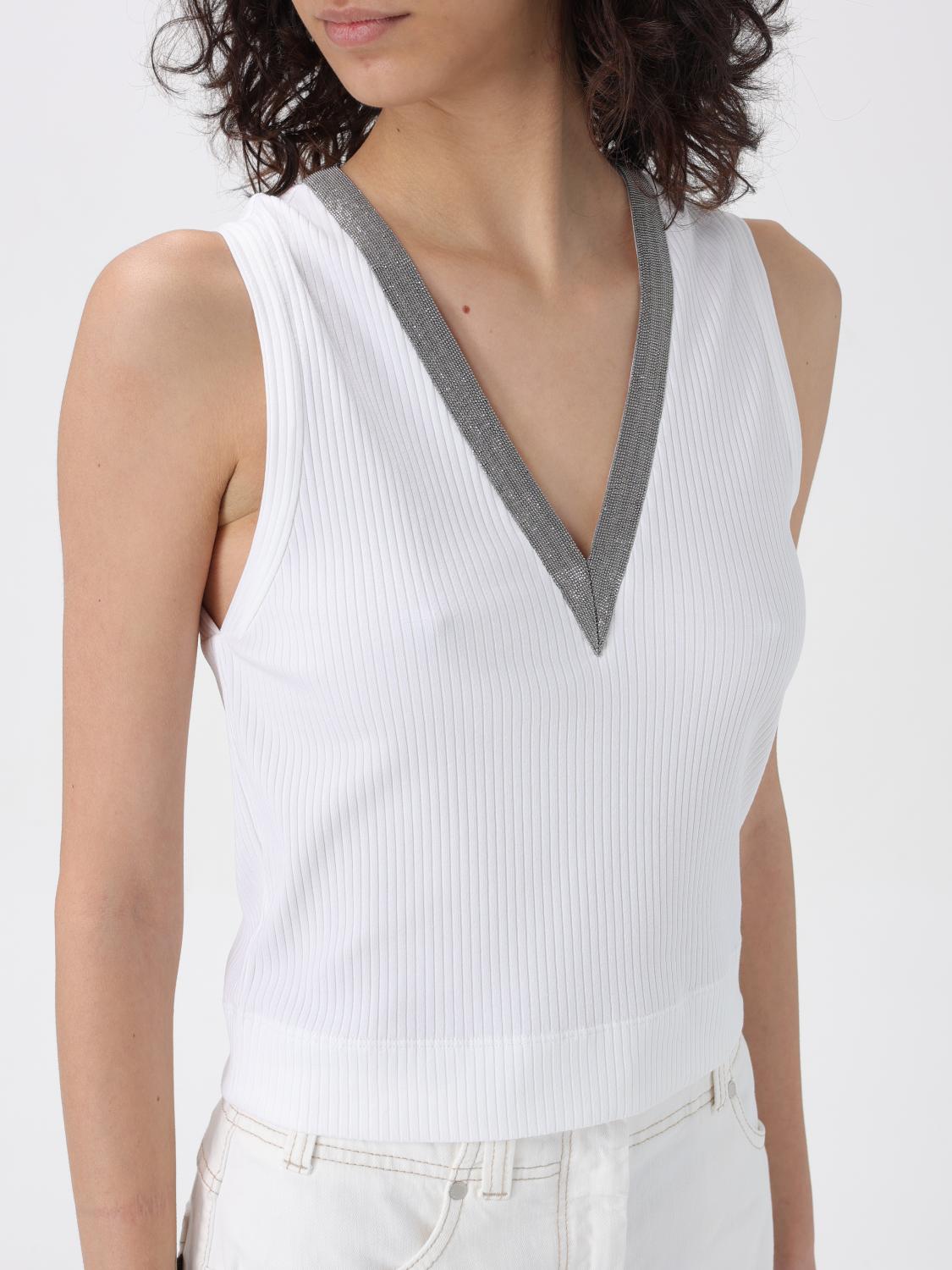 Brunello Cucinelli Top woman - White | ML171SR702 | GIGLIO.COM