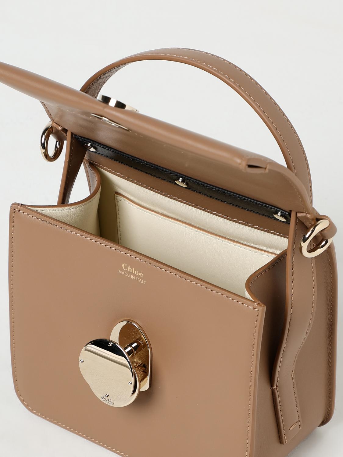 CHLOÉ BORSA MINI: Borsa mini Penelope Chloé in pelle, Beige - Img 5