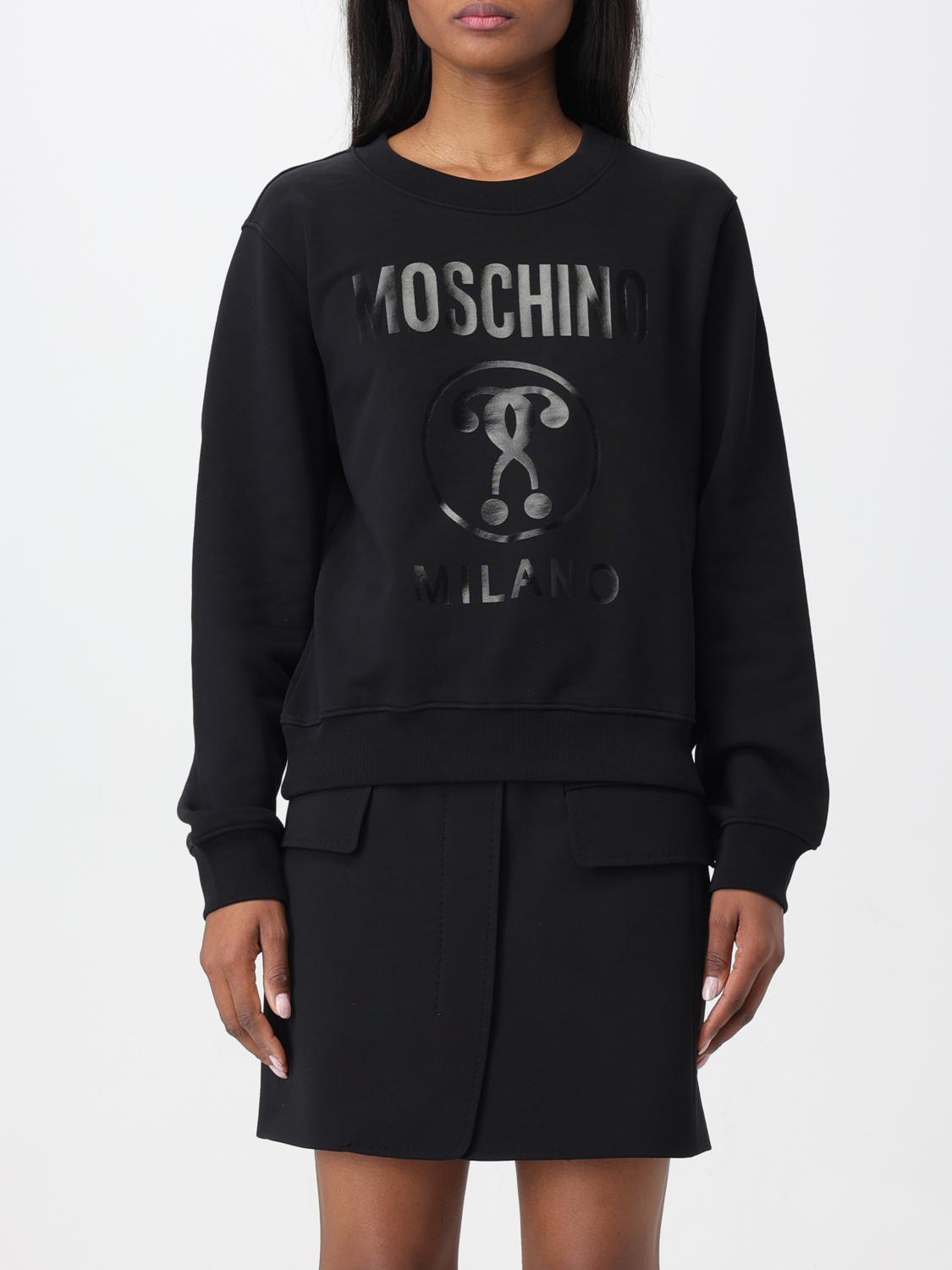 MOSCHINO COUTURE SUDADERA: Sudadera Moschino Couture de algodón con logo, Negro - Img 1