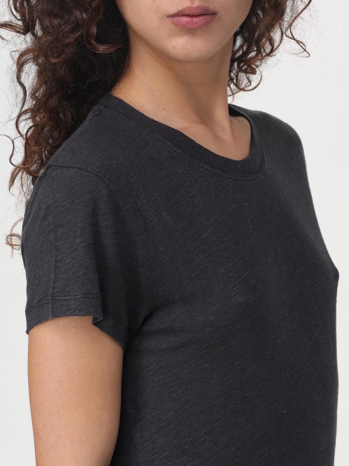 IRO T-SHIRT: Iro Leinen-T-Shirt, Schwarz - Img 3