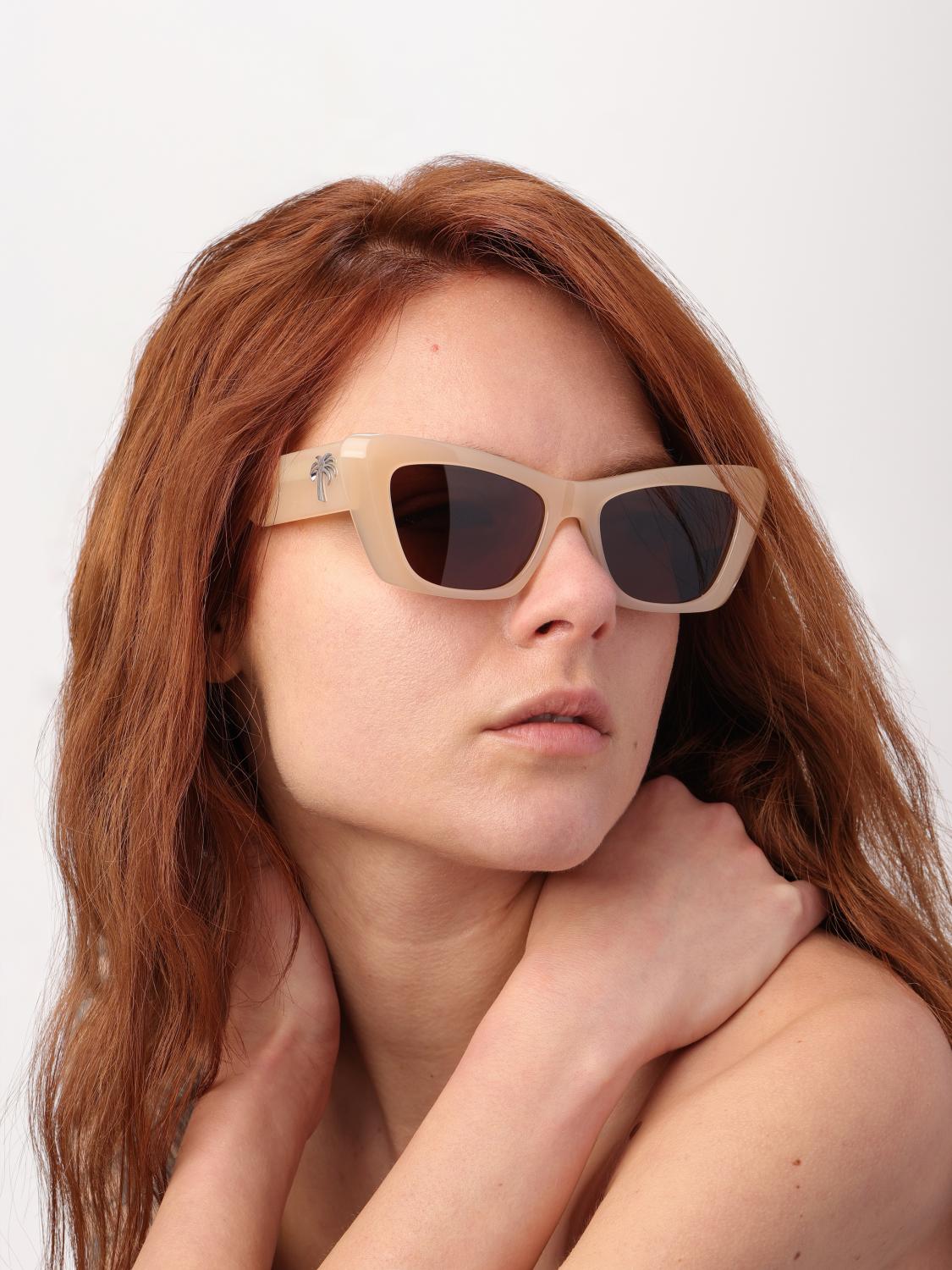サングラス PALM ANGELS Woman Sunglasses Sand PERI058 FAIRFIELD 1764 Palm Angels Outlet: Sunglasses woman - Sand | Palm Angels
