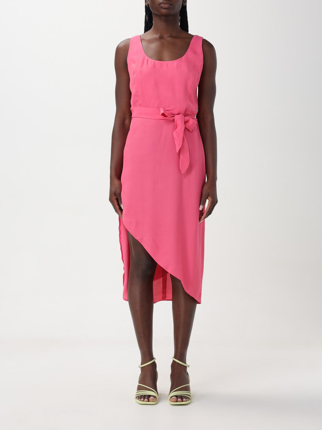 armani exchange pink dress Designer Armani Exchange Luxury Cotton Statement Dress Sleeveless Fit & Flare