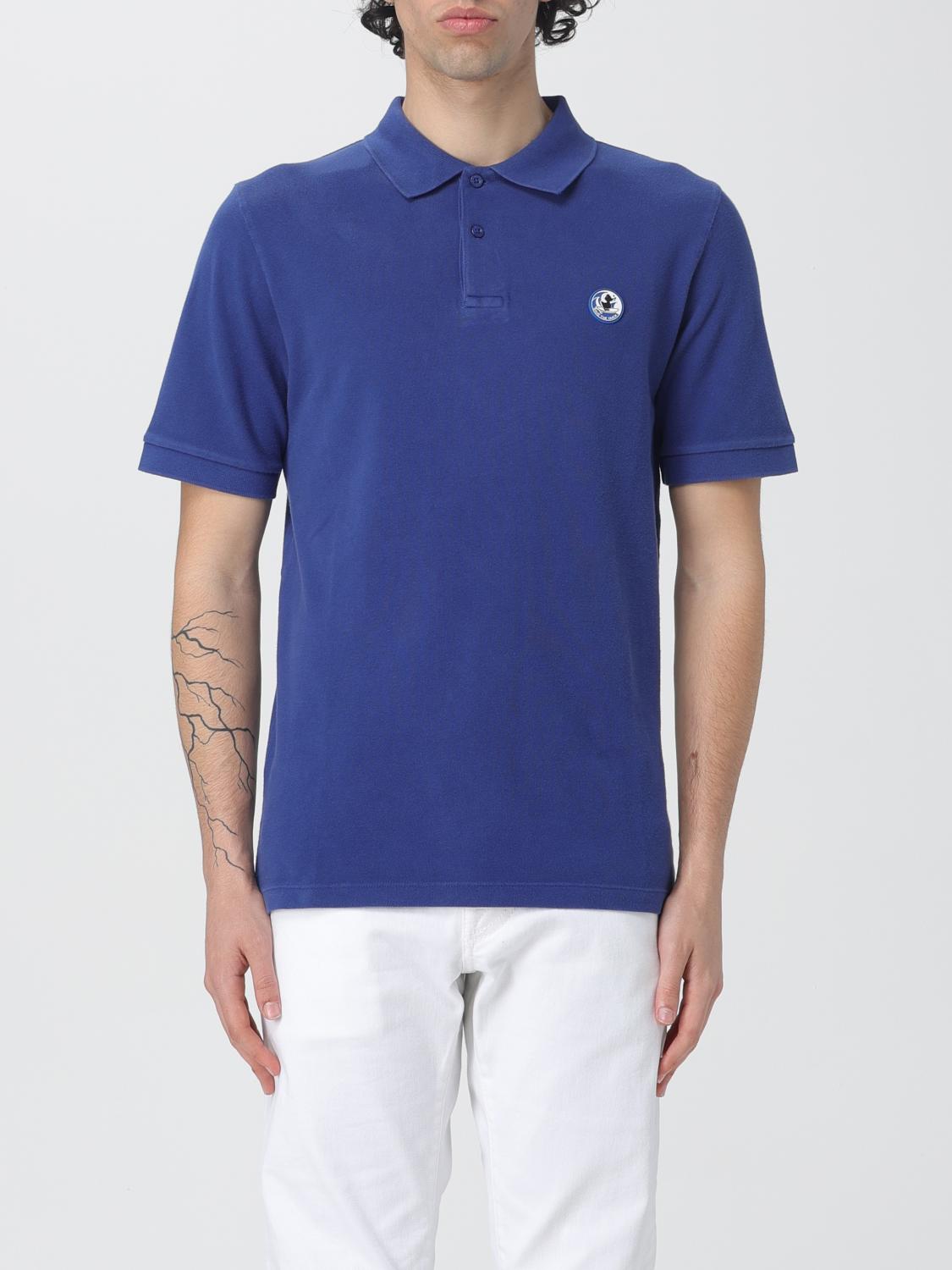 SAVE THE DUCK POLO: Polo Save The Duck in cotone con logo , Blue - Img 1