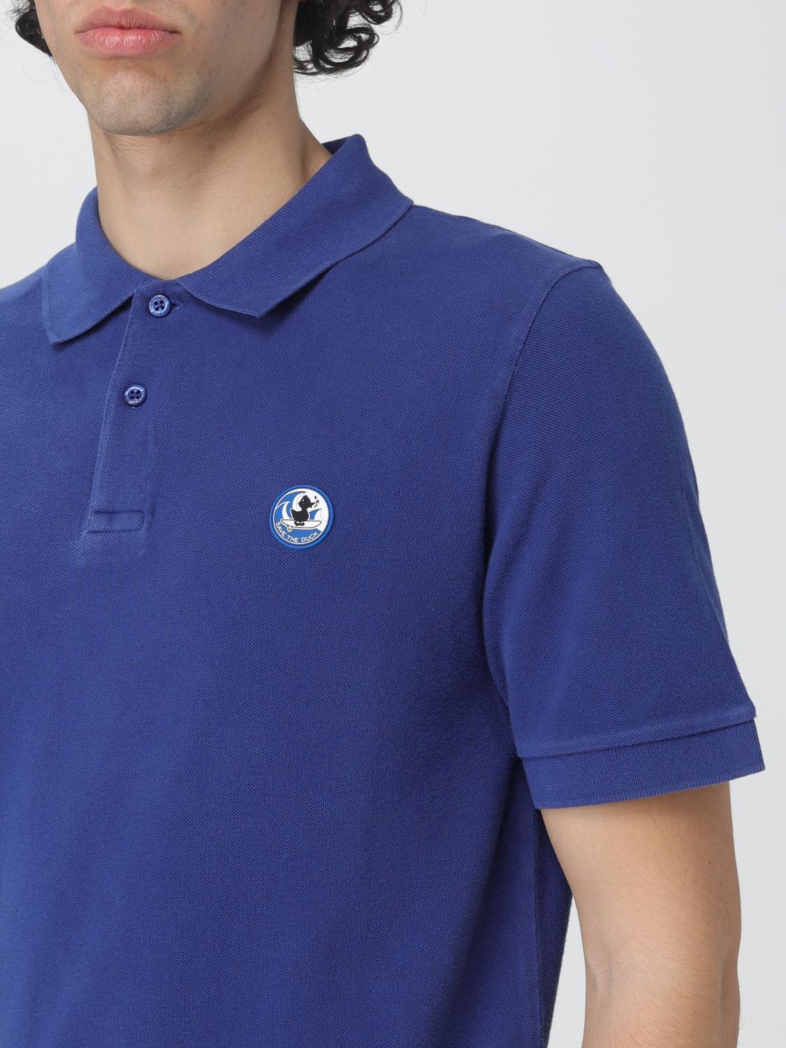 SAVE THE DUCK POLO: Polo Save The Duck in cotone con logo , Blue - Img 3