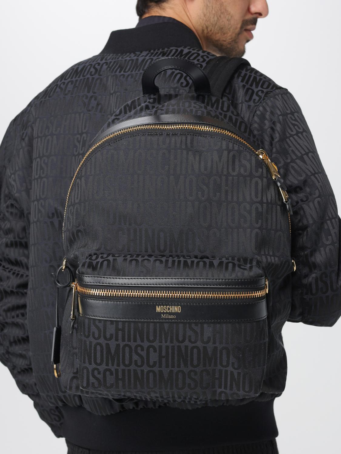 MOSCHINO COUTURE BACKPACK: Moschino Couture Backpack in Jacquard Fabric, Black - Img 2