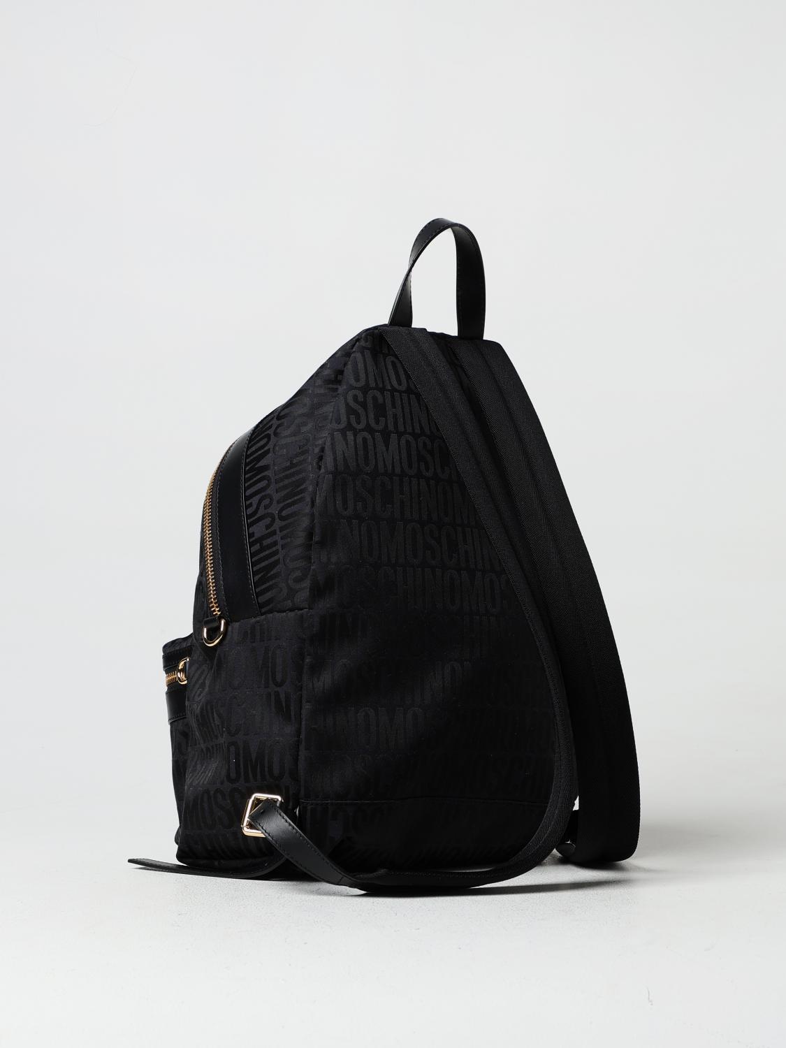 MOSCHINO COUTURE BACKPACK: Moschino Couture Backpack in Jacquard Fabric, Black - Img 3