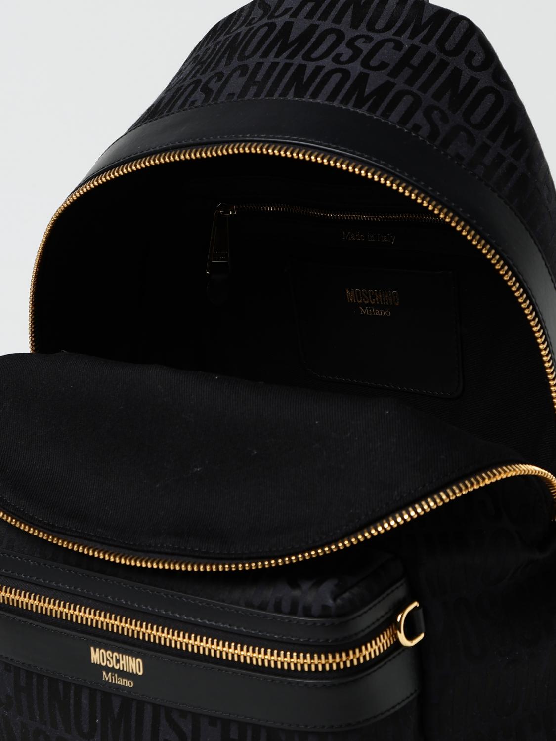 MOSCHINO COUTURE BACKPACK: Moschino Couture Backpack in Jacquard Fabric, Black - Img 5