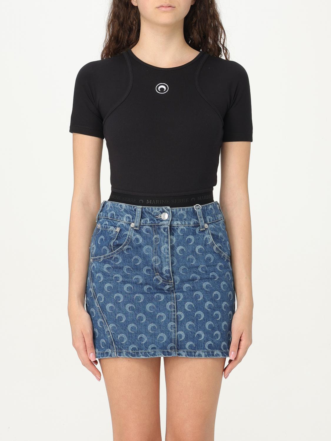 MARINE SERRE BODY: Body mujer Marine Serre, Negro - Img 1