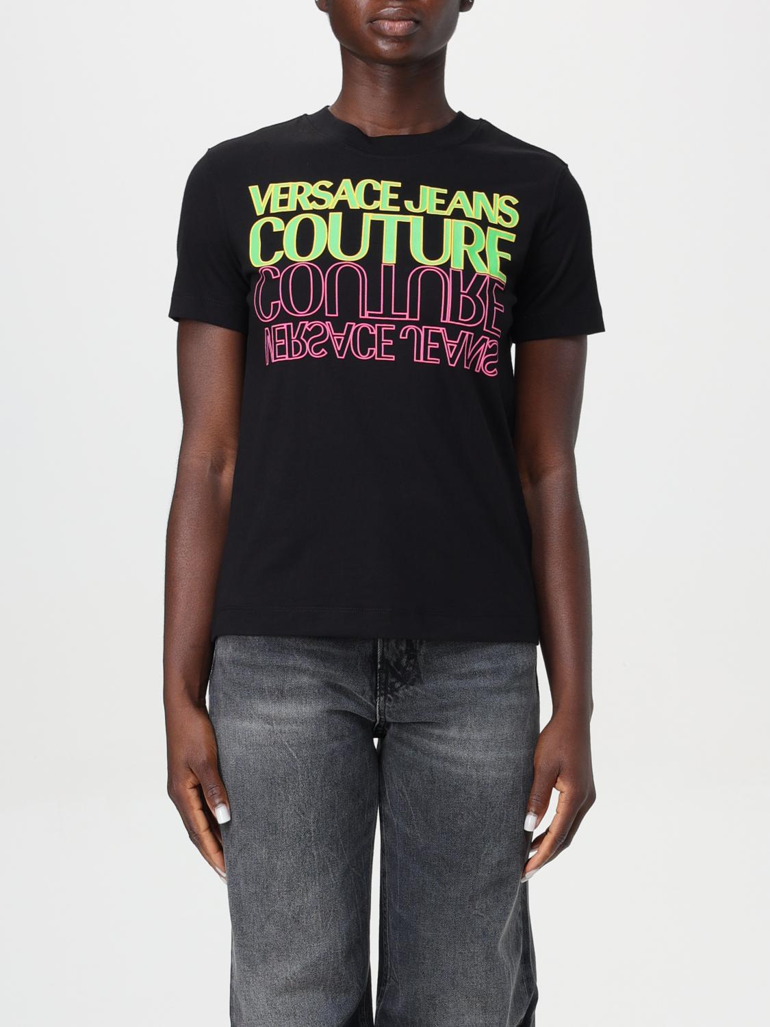 VERSACE JEANS COUTURE T-SHIRT: Polo shirt woman Versace Jeans Couture, Black - Img 1