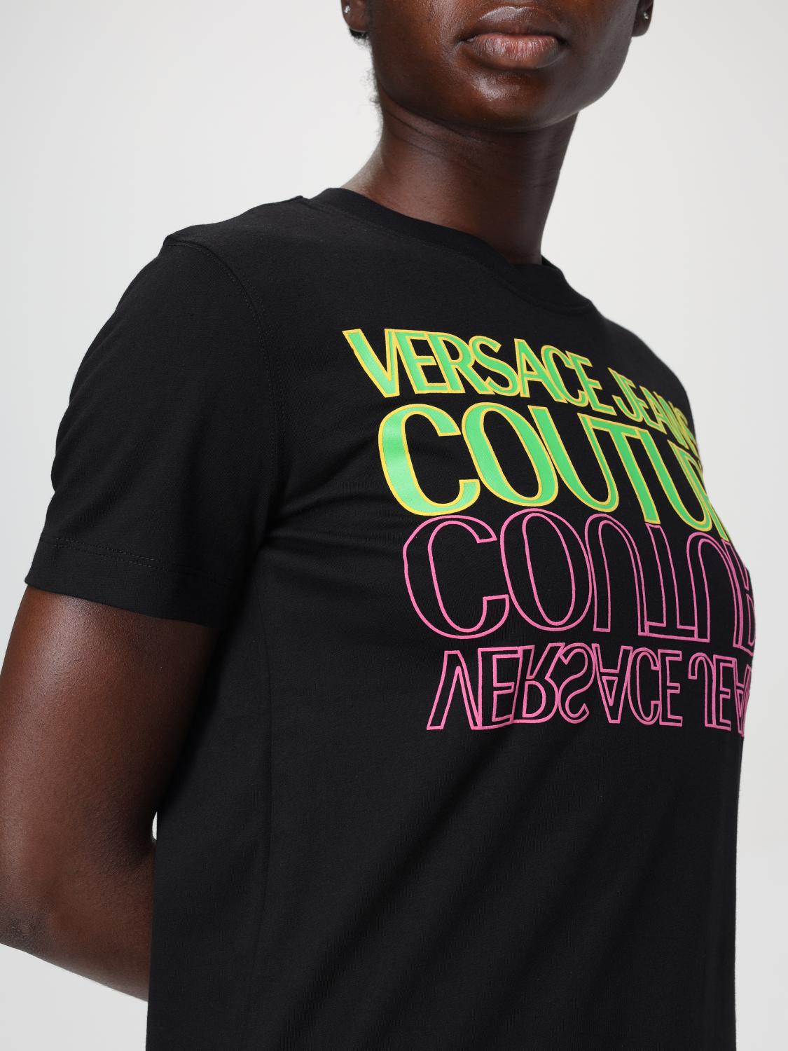 VERSACE JEANS COUTURE T-SHIRT: Polo shirt woman Versace Jeans Couture, Black - Img 3