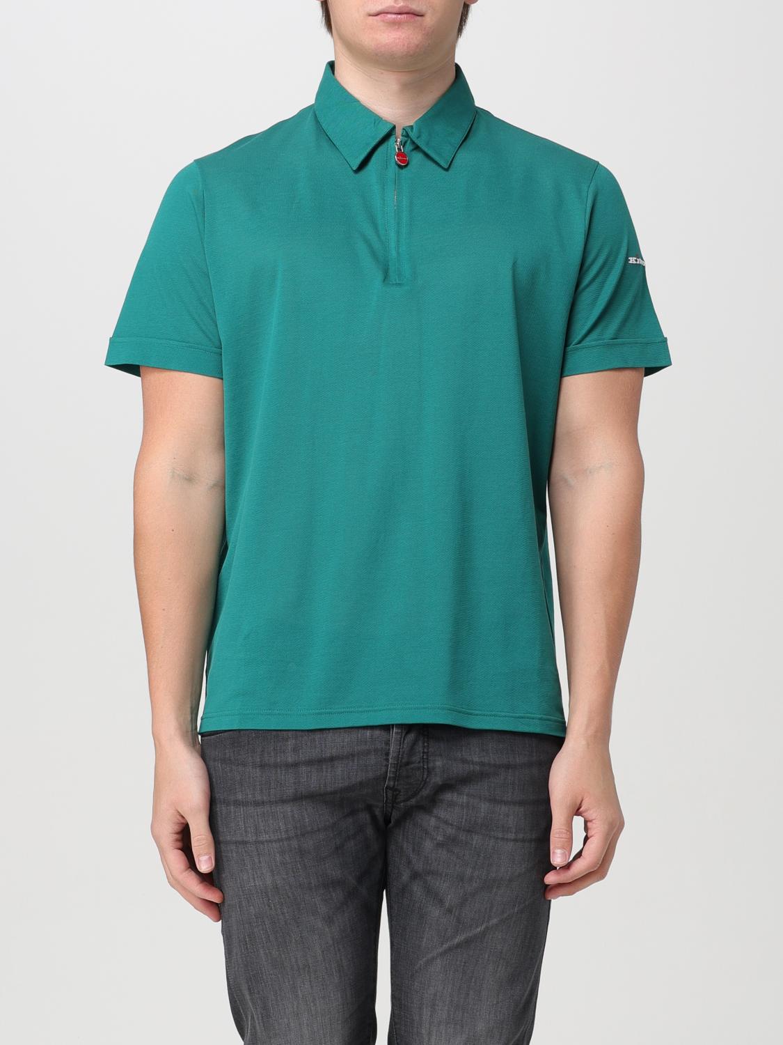 KITON POLO: Polo Kiton in piquet di cotone con logo ricamato , Verde - Img 1