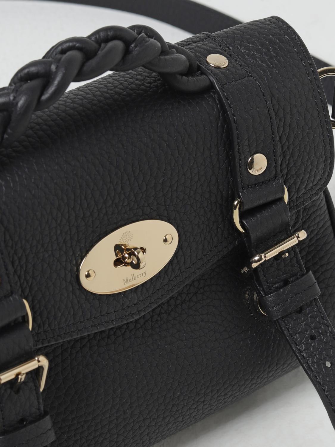 MULBERRY BORSA MINI: Borsa Alexa Mulberry in pelle a grana , Nero - Img 3