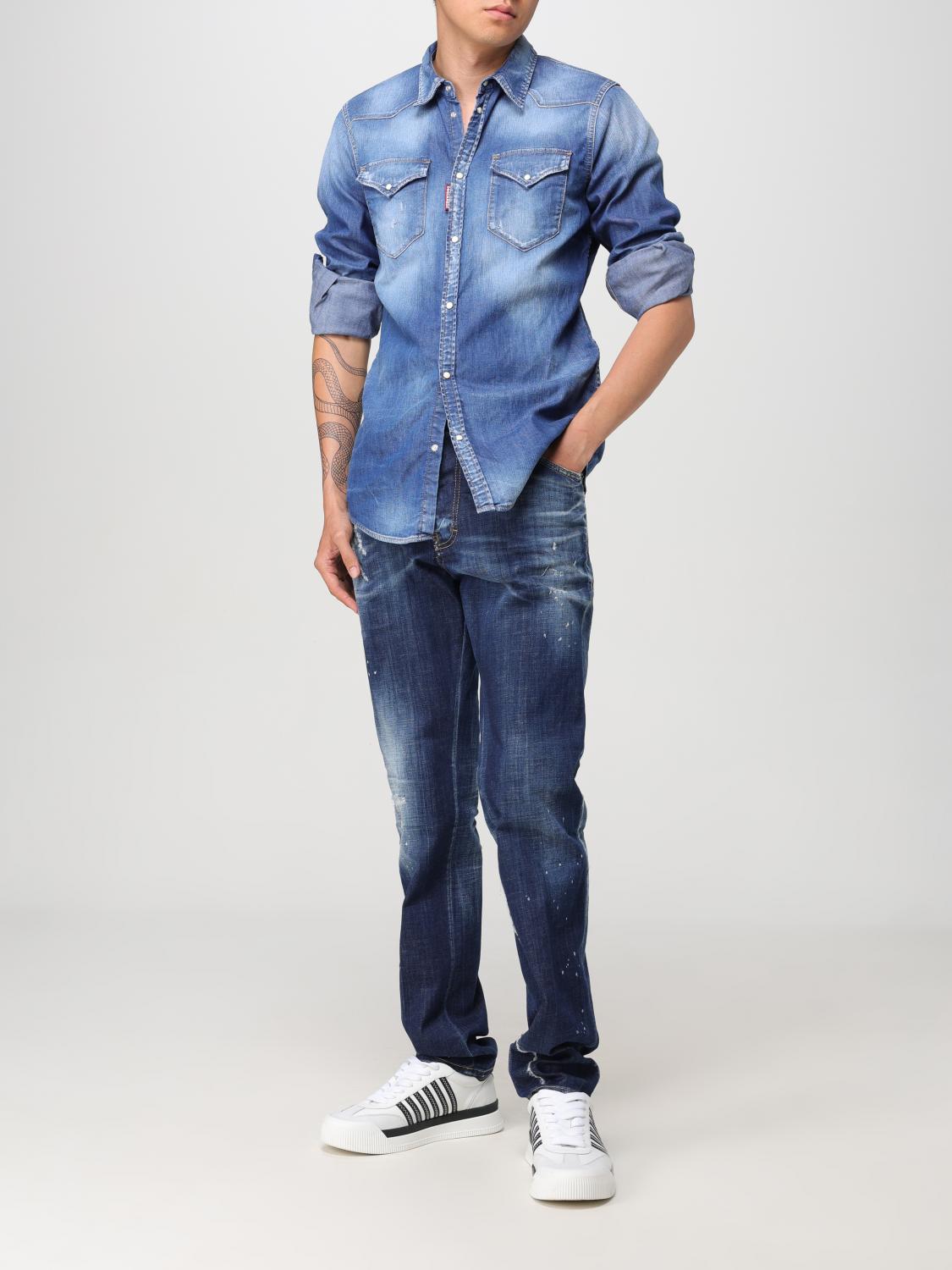 DSQUARED2 Camicia di jeans Blue Camicia Dsquared2 S74DM0846S30341 online su GIGLIO.COM