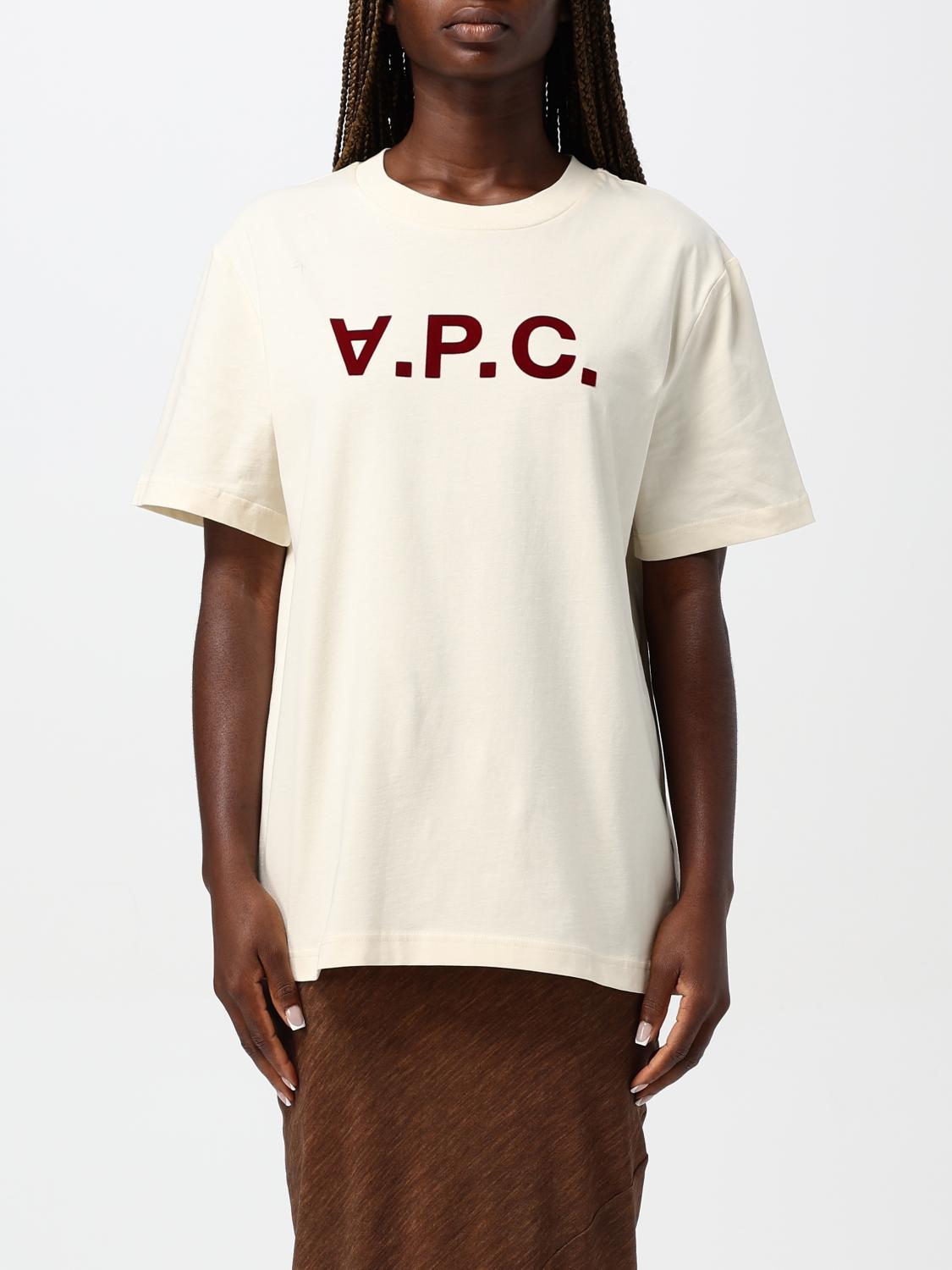 A.P.C. CAMISETA: Camiseta con logo A.P.C., Marfil - Img 1