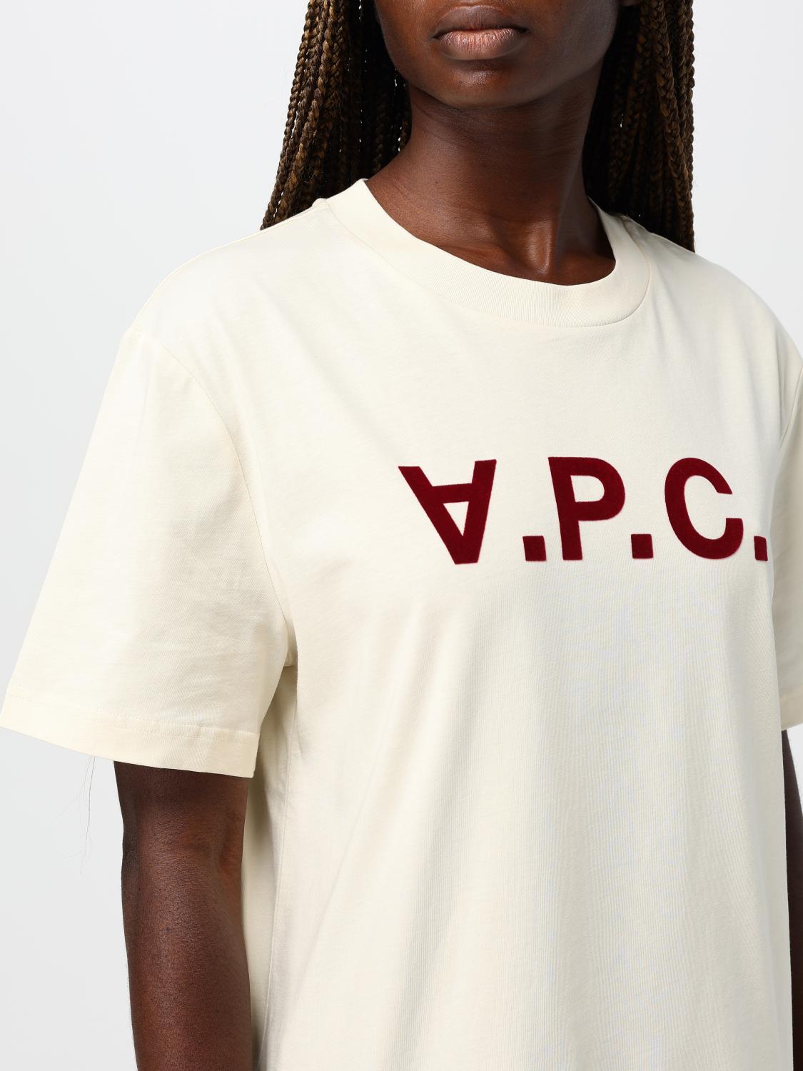 A.P.C. CAMISETA: Camiseta con logo A.P.C., Marfil - Img 3