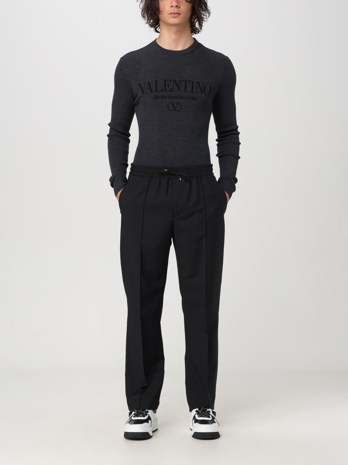 VALENTINO PANTALONI: Pantalone con coulisse Valentino in misto lana , Nero - Img 2