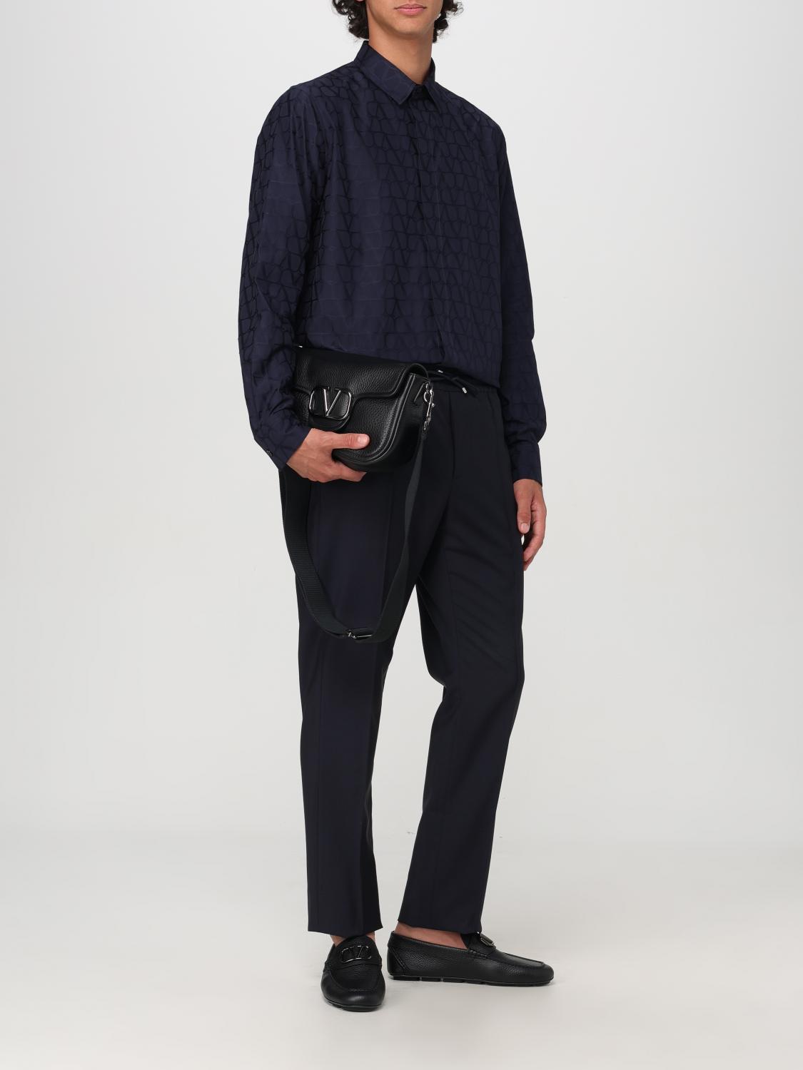 VALENTINO CAMICIA: Camicia VLogo Signature Valentino in cotone jacquard , Blue - Img 2