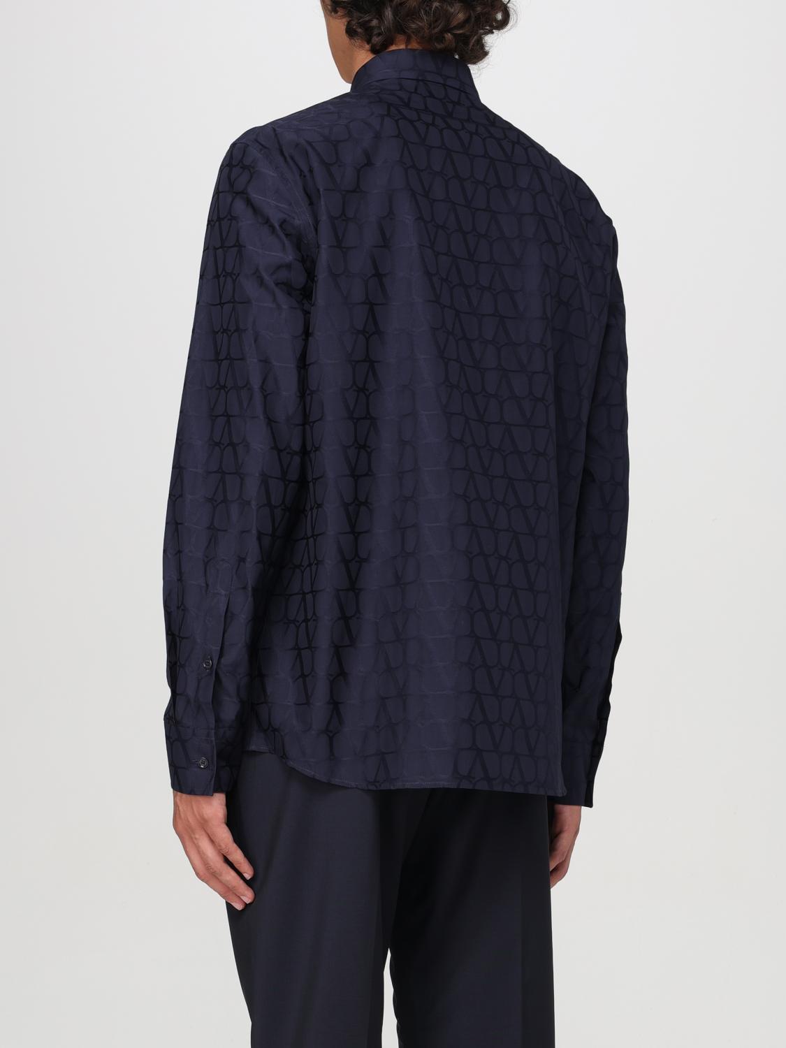 VALENTINO CAMICIA: Camicia VLogo Signature Valentino in cotone jacquard , Blue - Img 3
