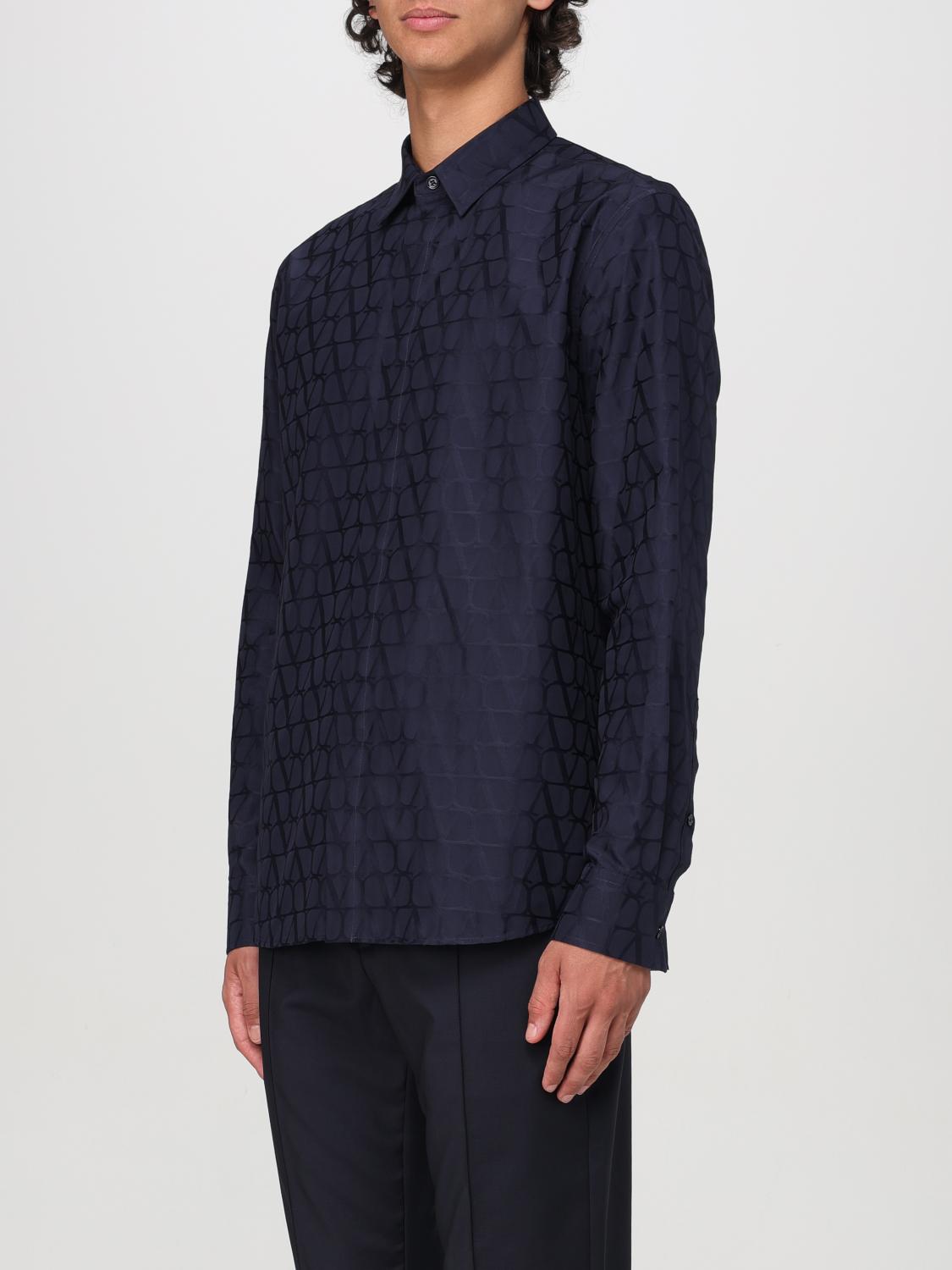 VALENTINO CAMICIA: Camicia VLogo Signature Valentino in cotone jacquard , Blue - Img 4