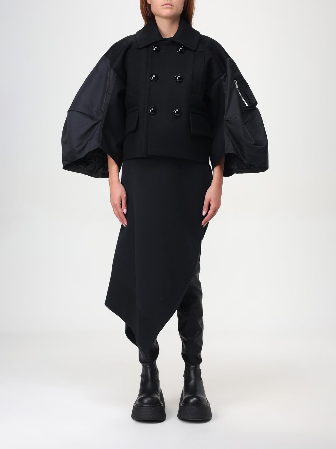 Sacai コート レディース - ブラック | 2407330 | GIGLIO.COM