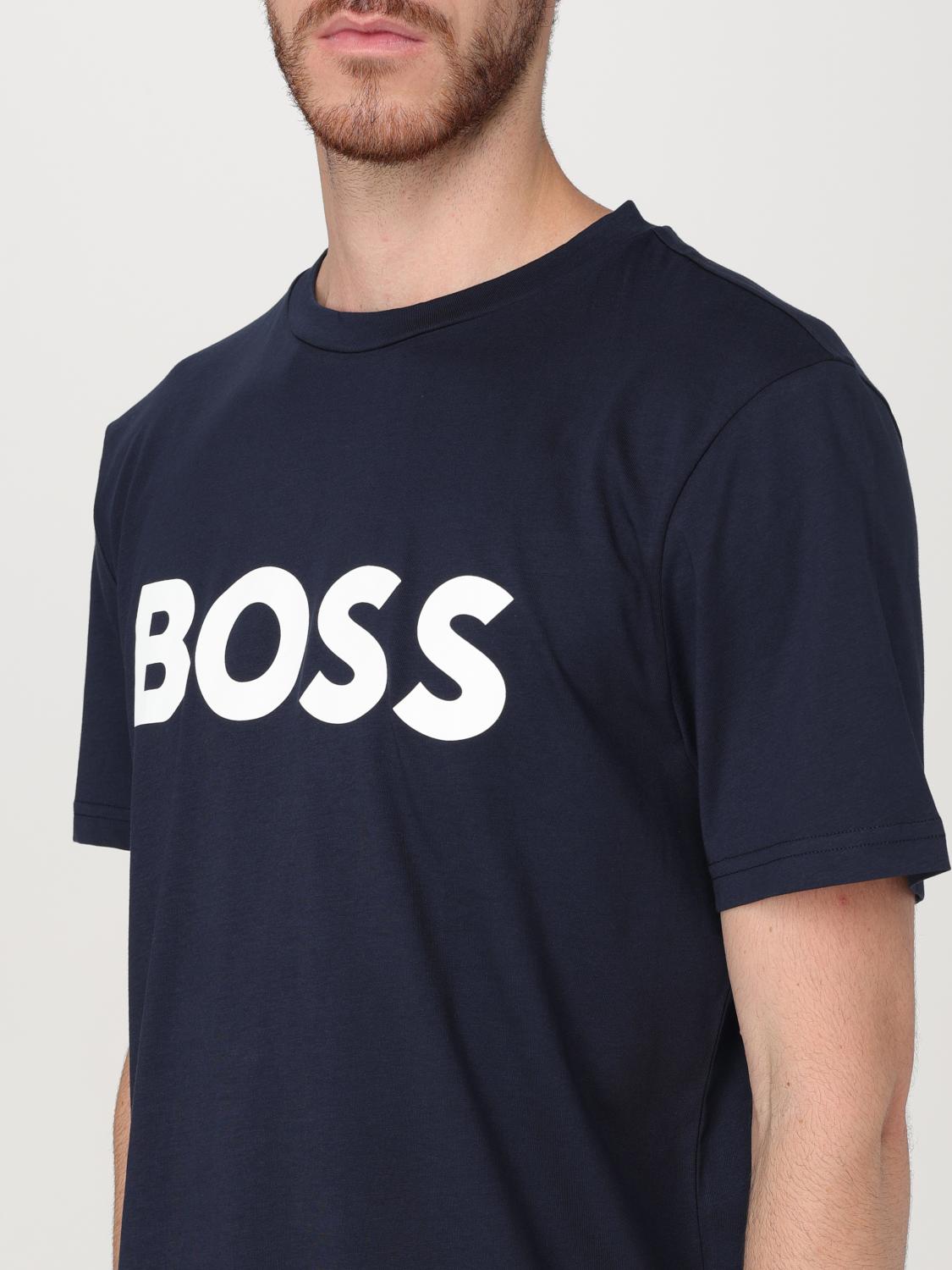 BOSS CAMISETA: Camiseta Boss de algodón con logo, Azul Oscuro - Img 3