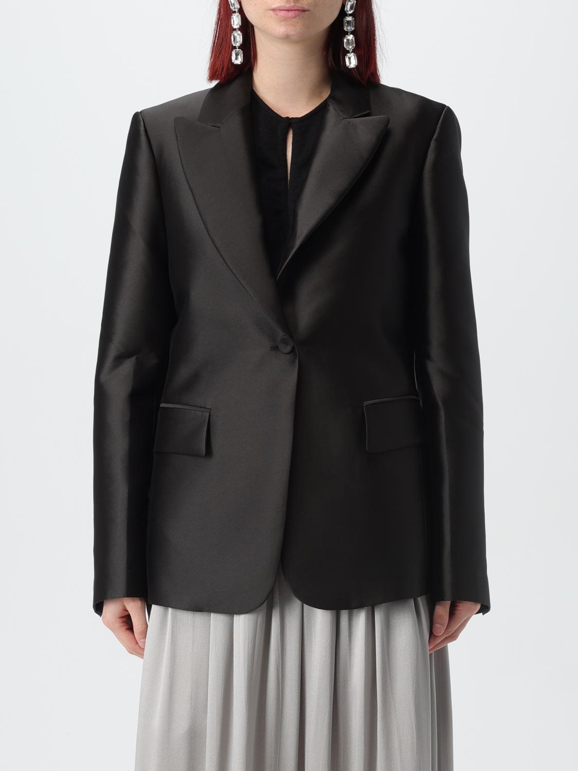 ALBERTA FERRETTI GIACCA: Blazer Alberta Ferretti in raso di misto seta , Nero - Img 1