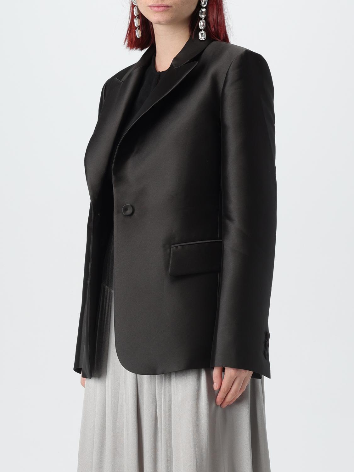 ALBERTA FERRETTI GIACCA: Blazer Alberta Ferretti in raso di misto seta , Nero - Img 4