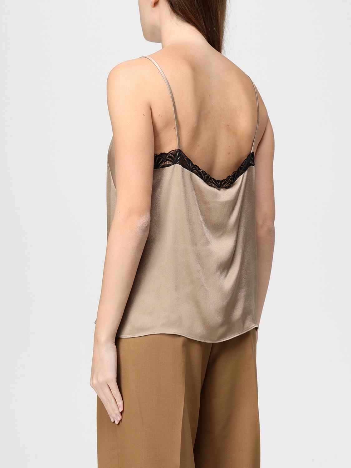 ALBERTA FERRETTI TOP: Alberta Ferretti Satin Top, Beige - Img 3