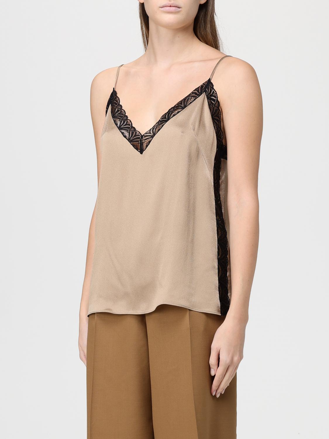ALBERTA FERRETTI TOP: Alberta Ferretti Satin Top, Beige - Img 4