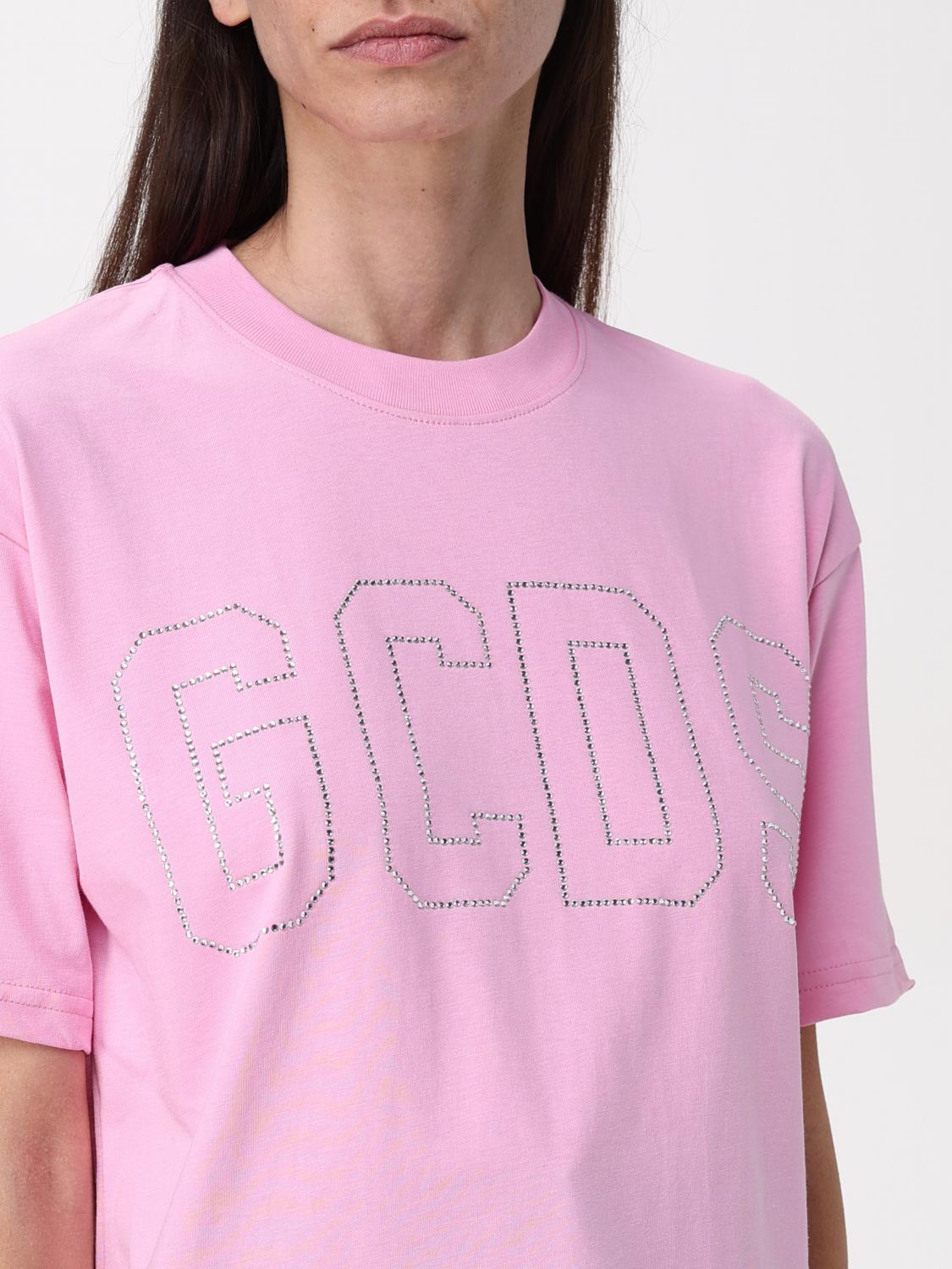 Tシャツ・カットソー GCDS Woman T-Shirt Pink A2OW2301JD9 55 GCDS Outlet: T-shirt woman - Pink | GCDS t-shirt A2OW2301JD9