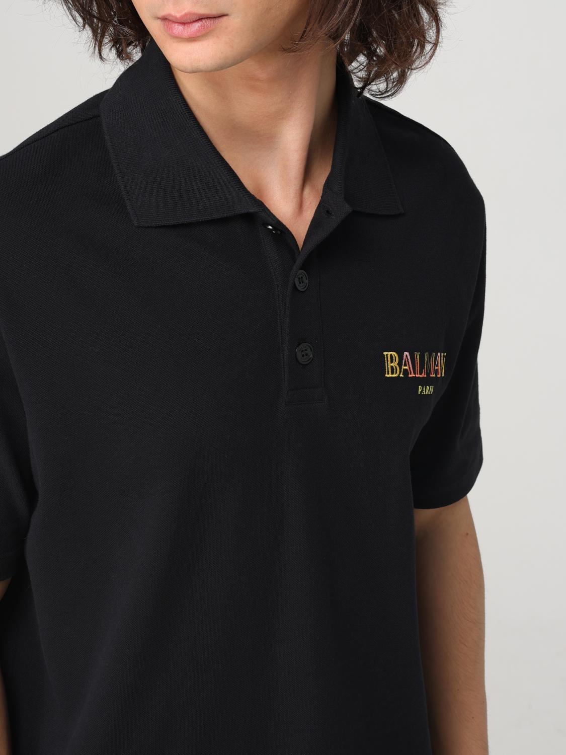 BALMAIN POLO SHIRT: Polo shirt men Balmain, Black - Img 4