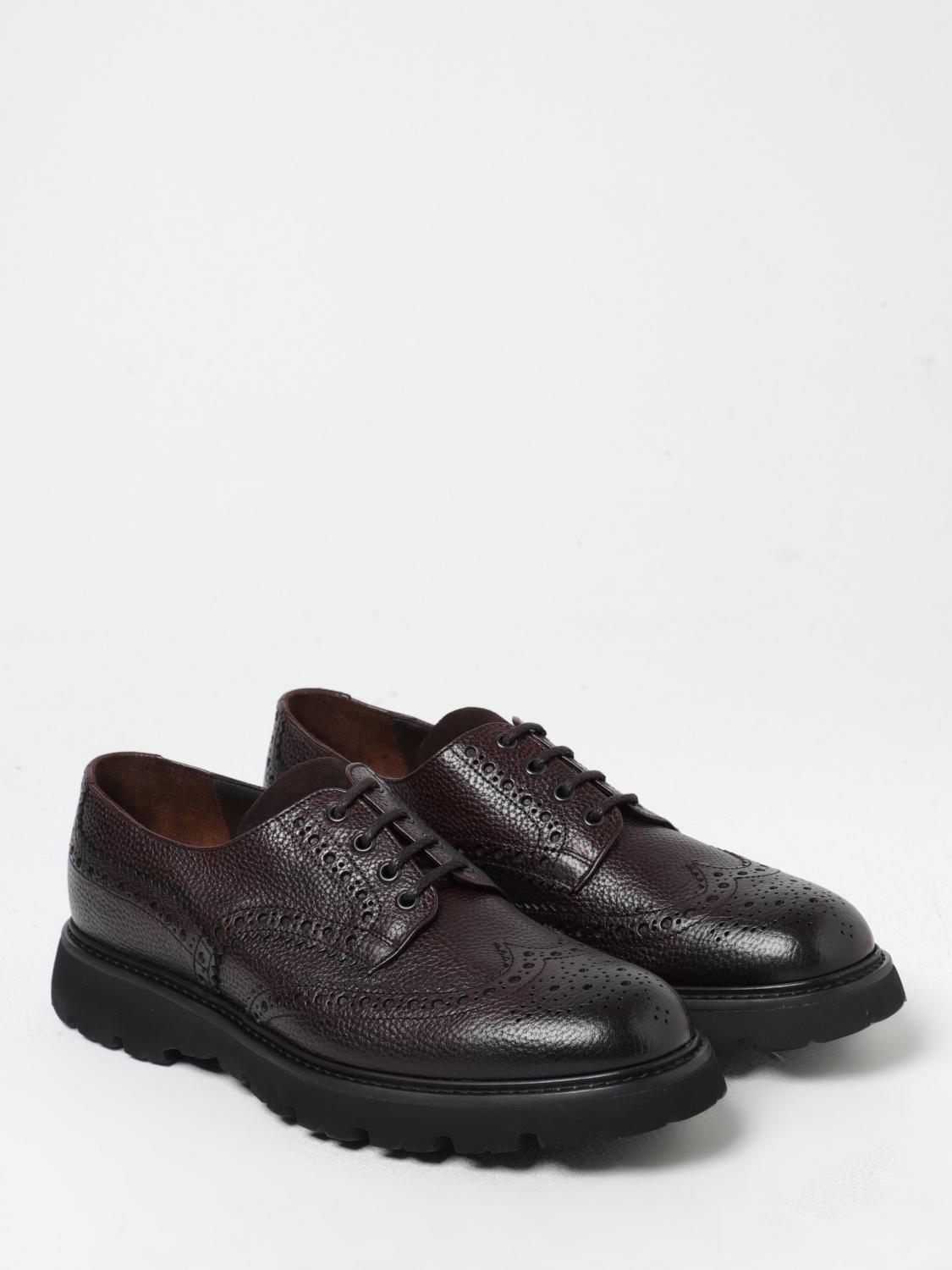 DOUCAL'S SCARPE STRINGATE: Derby Doucal's in pelle a grana con motivo brogue , Marrone - Img 2