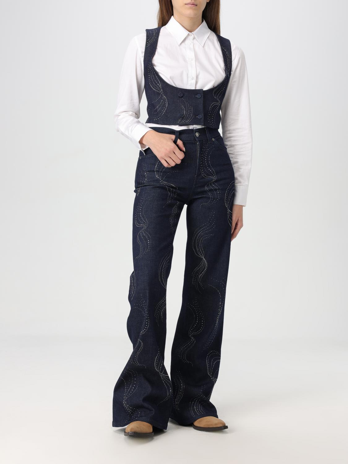 DONDUP JEANS: Jeans Dondup in denim con strass , Denim - Img 2