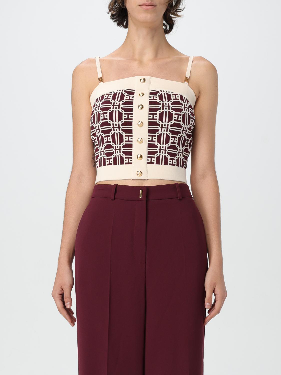 ELISABETTA FRANCHI TOP: Top woman Elisabetta Franchi, Burgundy - Img 1