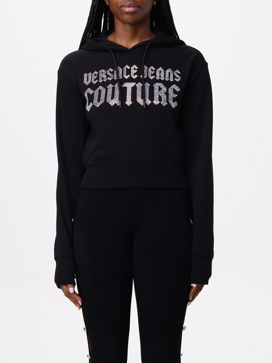 VERSACE JEANS COUTURE FELPA: Felpa Versace Jeans Couture in cotone con logo , Nero - Img 1