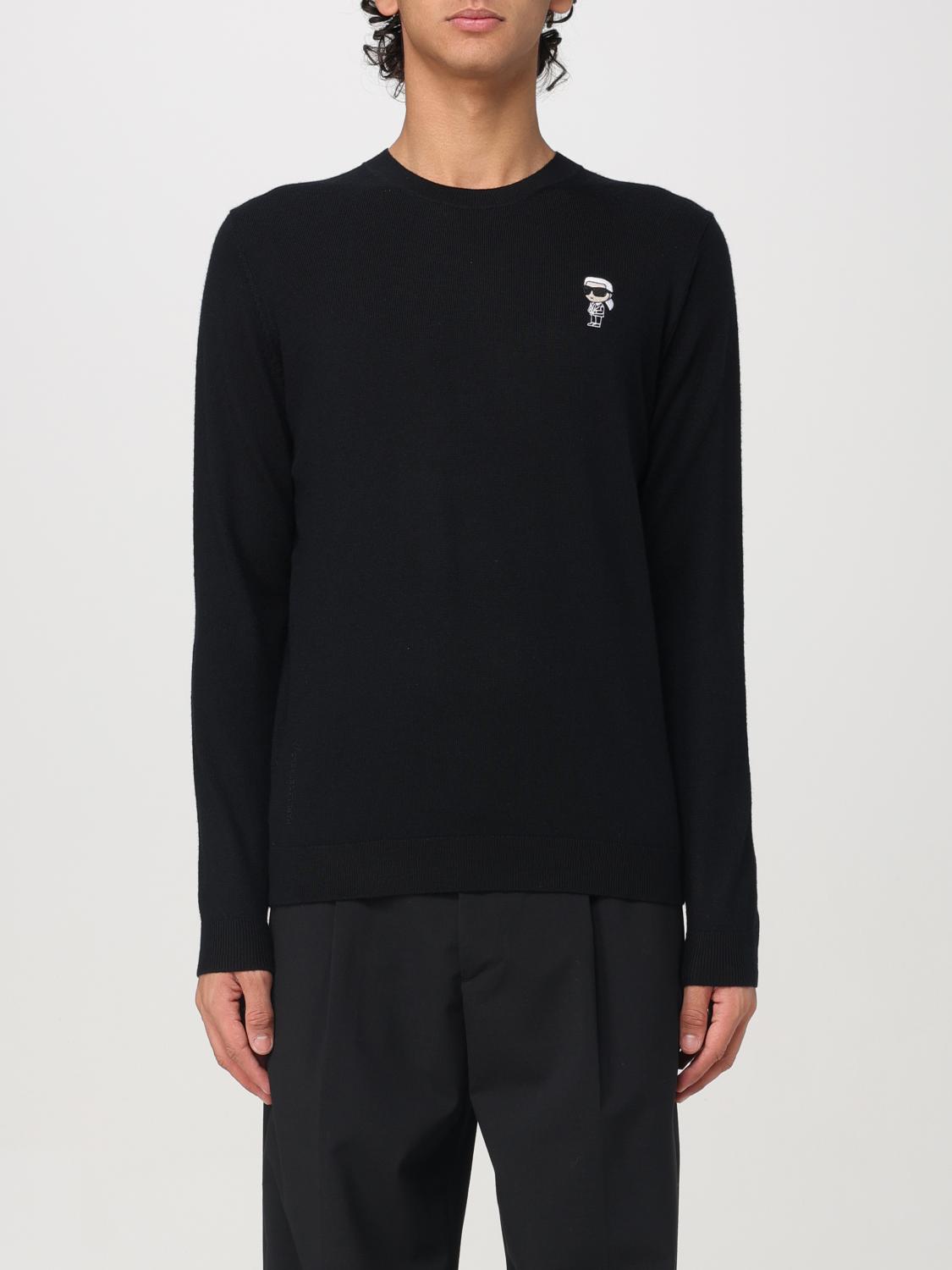 KARL LAGERFELD CAMICIA: Pullover Karl Lagerfeld in misto lana , Nero - Img 1