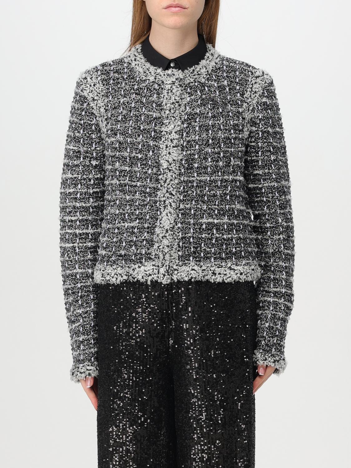 KARL LAGERFELD JACKET: Karl Lagerfeld wool blend tweed jacket, Black - Img 1