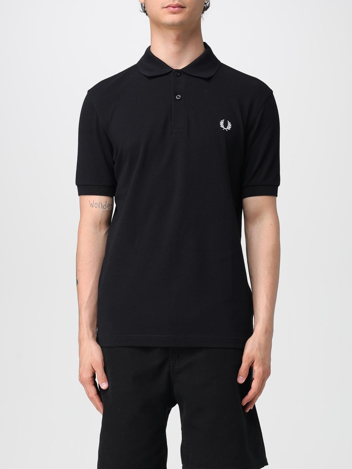 FRED PERRY POLO: Polo in cotone con logo Fred Perry, Nero - Img 1