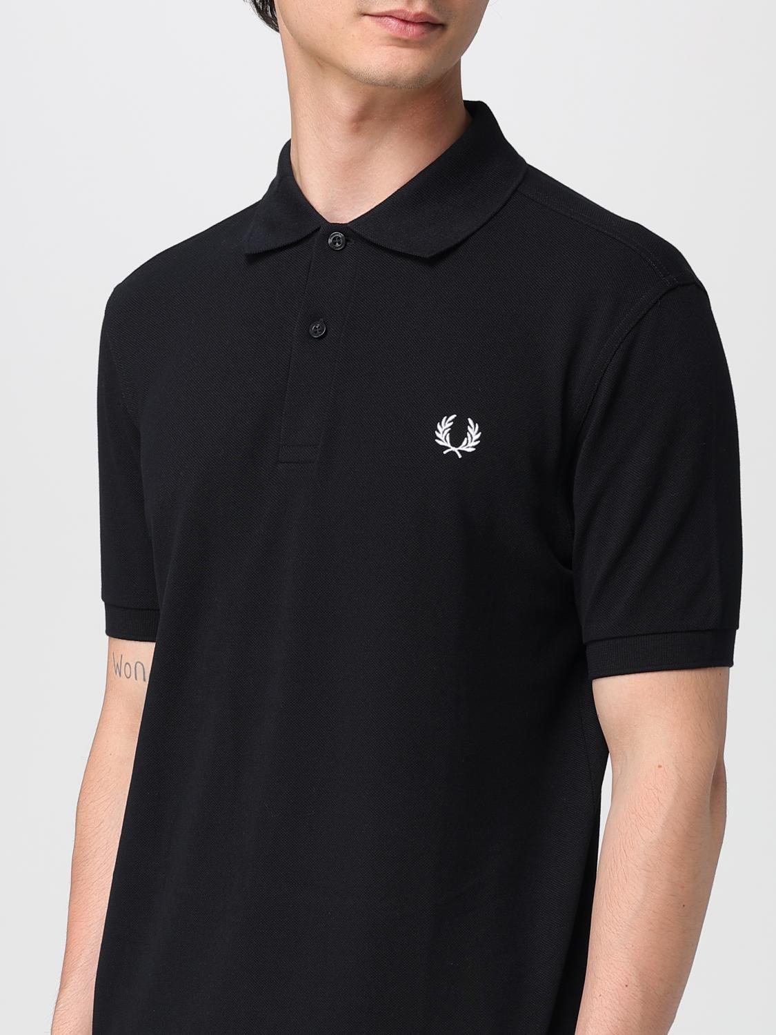 FRED PERRY POLO: Polo in cotone con logo Fred Perry, Nero - Img 3