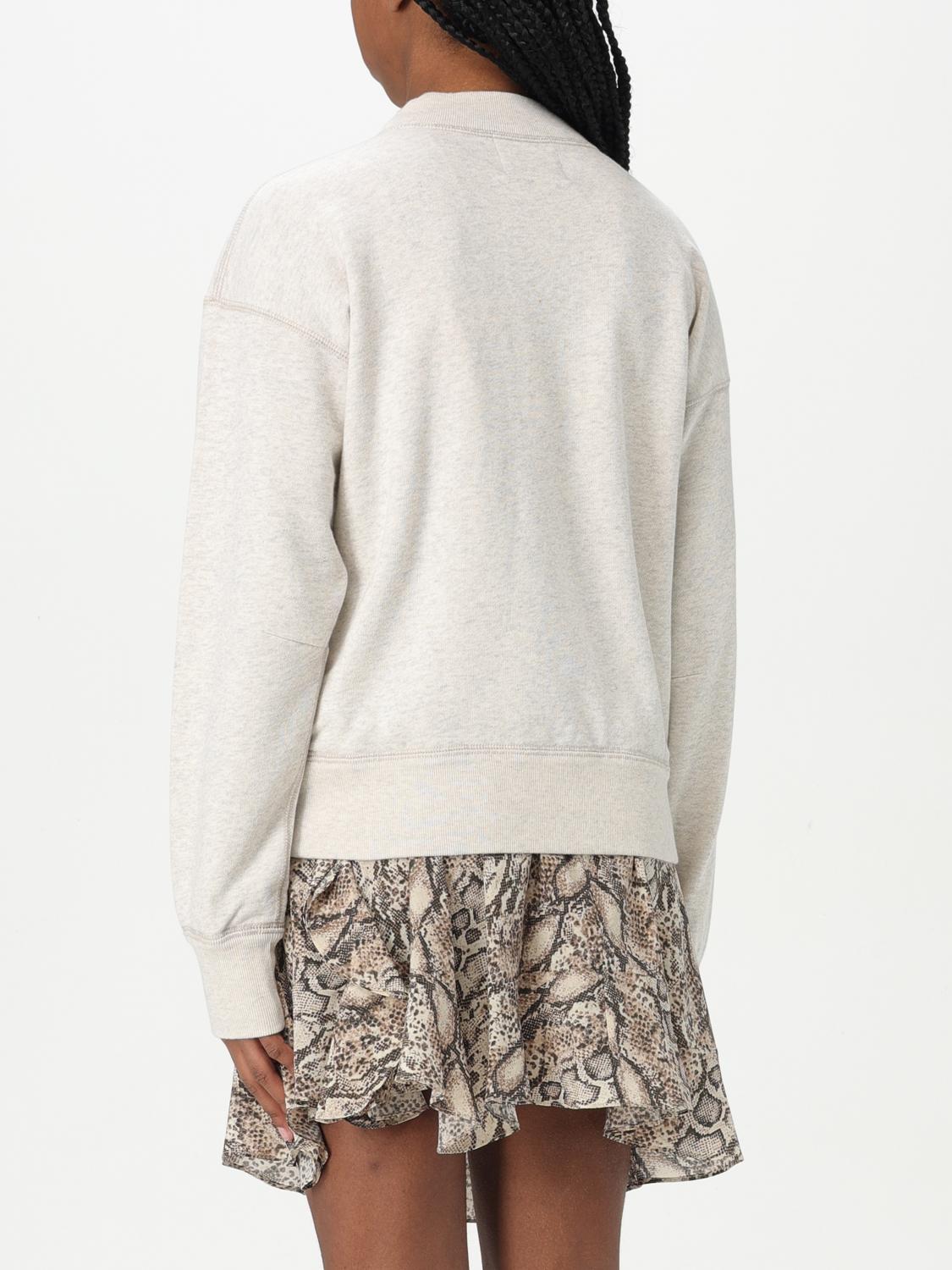 ISABEL MARANT ETOILE SUDADERA: Sudadera de cuello redondo Isabel Marant Etoile con maxi logo, Beige - Img 2