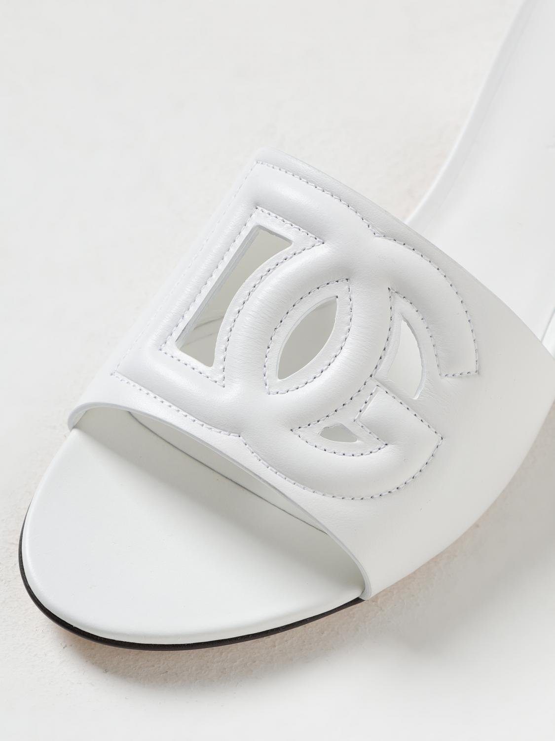 DOLCE & GABBANA HEELED SANDALS: Flat sandals woman Dolce & Gabbana, White - Img 4