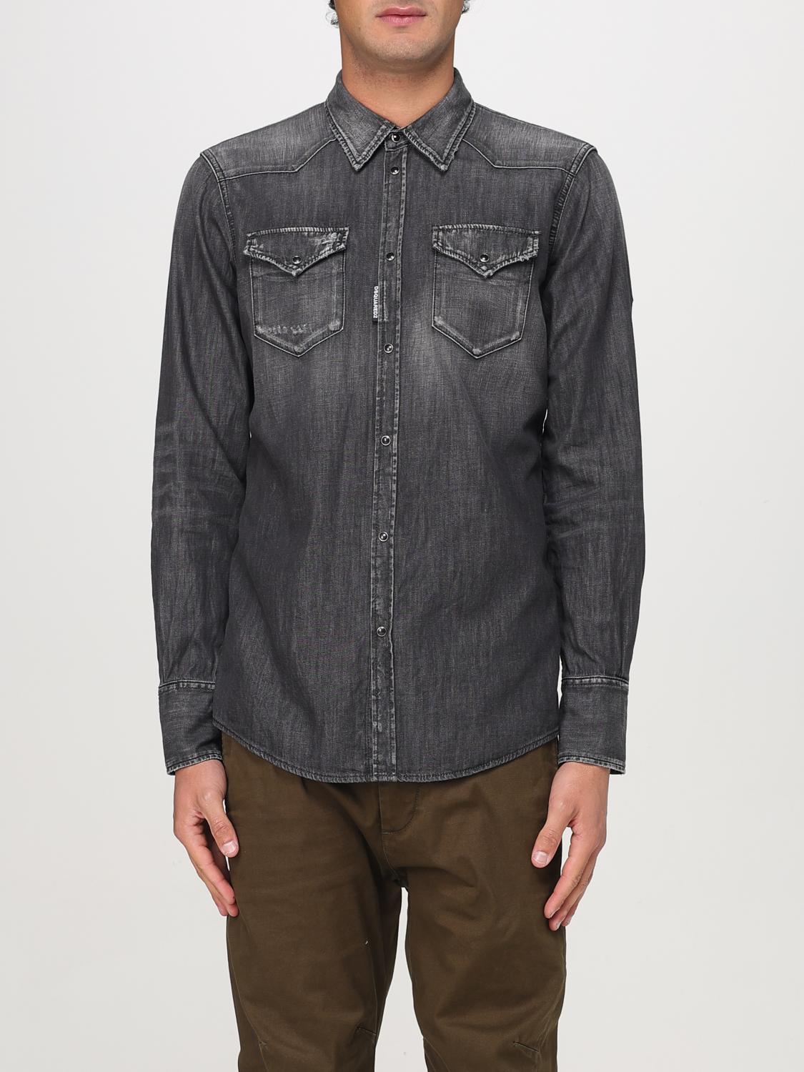 DSQUARED2 CAMICIA: Camicia Dsquared2 in denim , Nero - Img 1