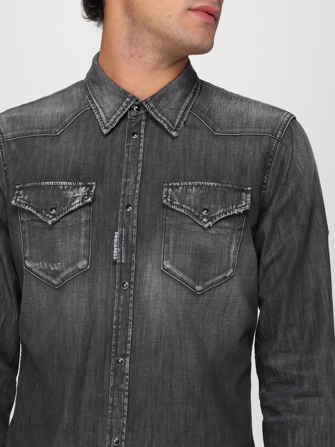 DSQUARED2 CAMICIA: Camicia Dsquared2 in denim , Nero - Img 4