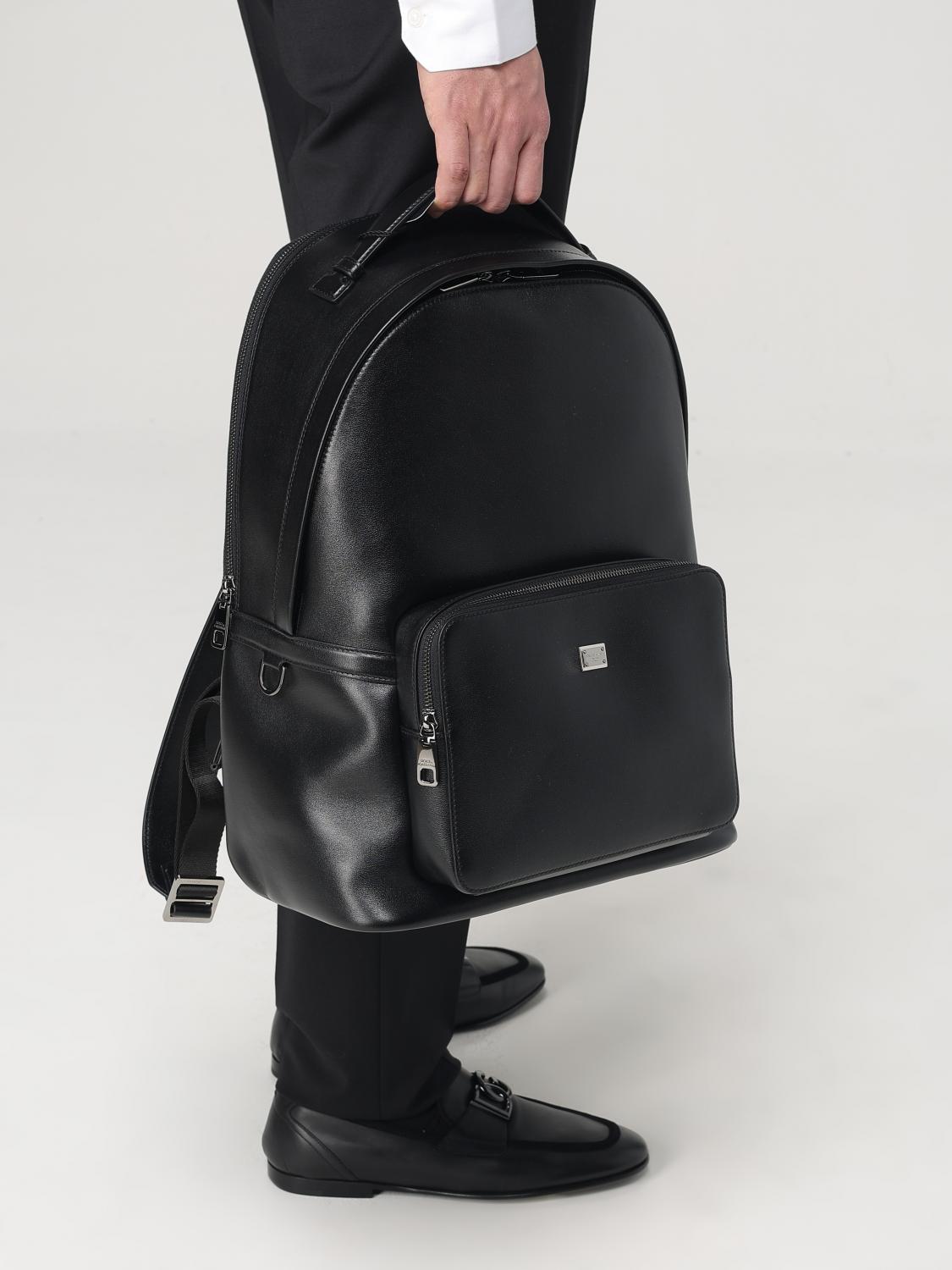 dolce and gabbana backpack with leather handles & Military Green Patchwork Rucksack Bag Crafted from 100% calfskin for durability and elegance Dolce & Gabbana logo-tag Leather